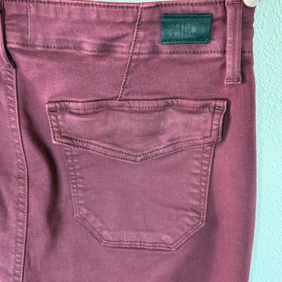 PAIGE Mayslie Jogger Pants Burgundy Spice Denim Casual Women’s Size 28 - Picture 12 of 13
